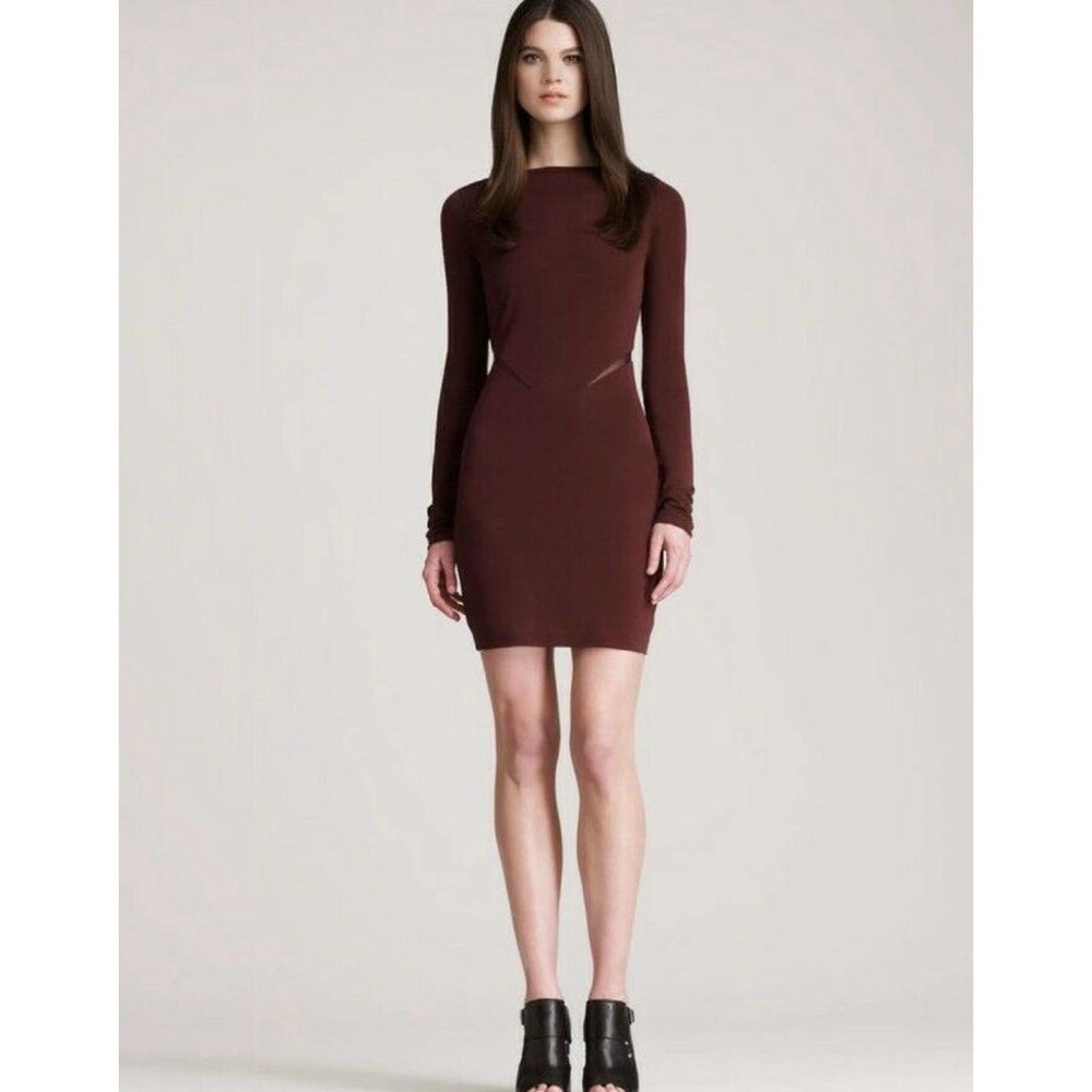 T by Alexander Wang Mesh Inset Knit Sheath Dress